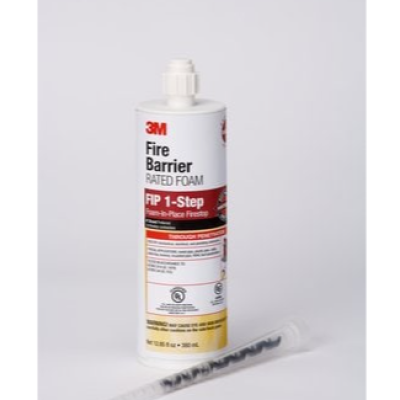 3M Fire Barrier Rated Foam FIP 1-Step, Maroon Color, 1-Step, Two-Part Urethane, Intumescent Foam, 12.85 fl oz Cartridge