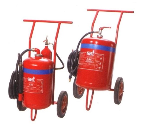 FIRE EXT ABC TROLLEY 25KG PRESS RED