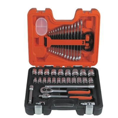 Bahco 40-Piece Metric 1 2 in Standard Socket Spanner Set with Ratchet, 6 point S400