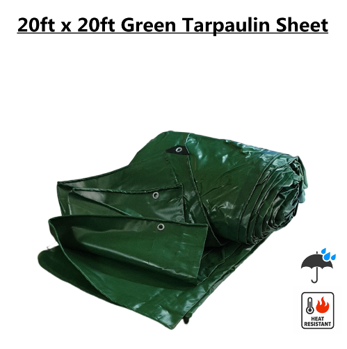 20' x 20' Dark Green Tarpaulin Sheet