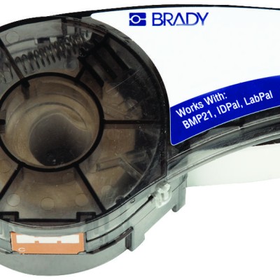 Brady BMP21 Label Printer Tapes Cartridges [16.38mm x 2.13m Black on White PermaSleeve]