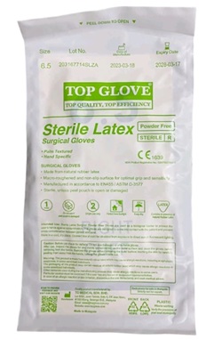 STERILE NITRILE SURGICAL POWDER FREE GLOVE (size 6) Brand: TOP GLOVE