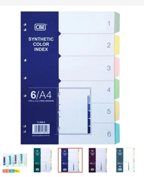 CBE Plastic Colour Index - 10 color  /  packet