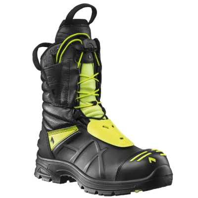 HAIX SCHUHE PRODS VERTRIEBS, Part Number: 507501. FIREFIGHTER BOOT, FIBRE-REINFORCED SYNTHETIC toe-caps, RUBBER PU soles, FLAME resistant, BLACK, UK 9