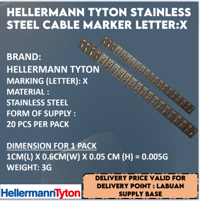 HELLERMANN STAINLESS STEEL MARKER LETTER: X