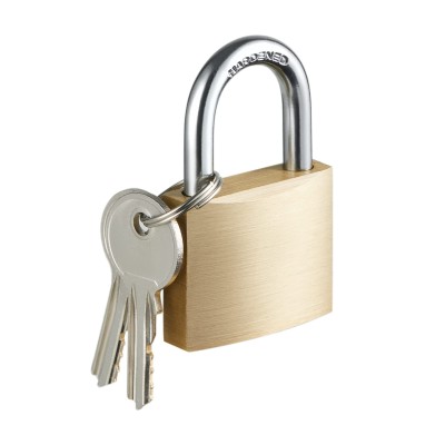 PADLOCK, SINGLE, BRASS, 40MM