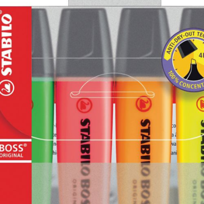 Stabilo Boss Original Box Highlighter Assorted Colour - Pack of 4