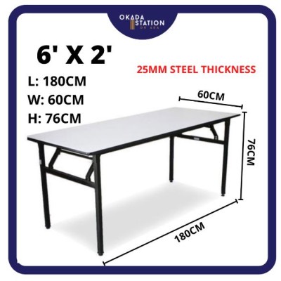 HEAVY DUTY FOLDABLE BANQUET TABLE (6' X 2')