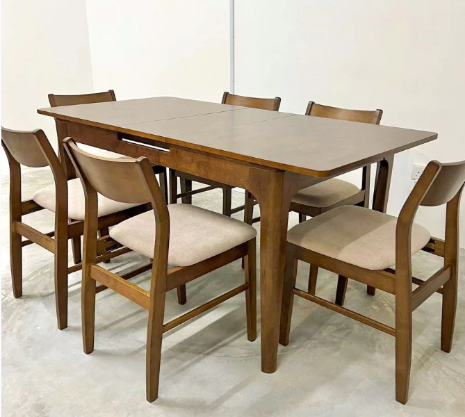 Modern Extension Dining Table with 6 chairs