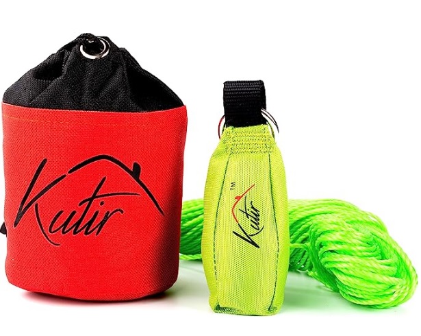 KUTIR THROW WEIGHT AND LINE KIT WITH STORAGE BAG 11 OZ 600D POUCH,  150 FOOT POLYETHYLENE EASTER ROPE FOR ARBORISTS, SUITABLE FOR TREE CLIMBING, HIGH LIMB THROWING