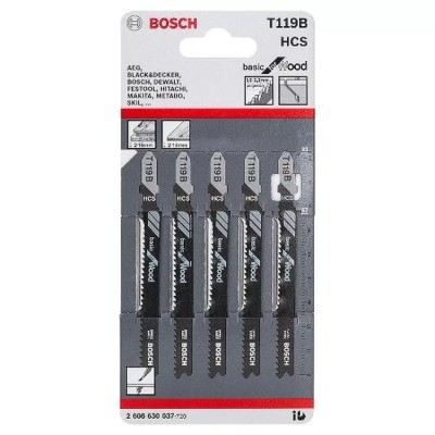 Bosch T119B Basic Wood Cutting Jigsaw Blades [5s]