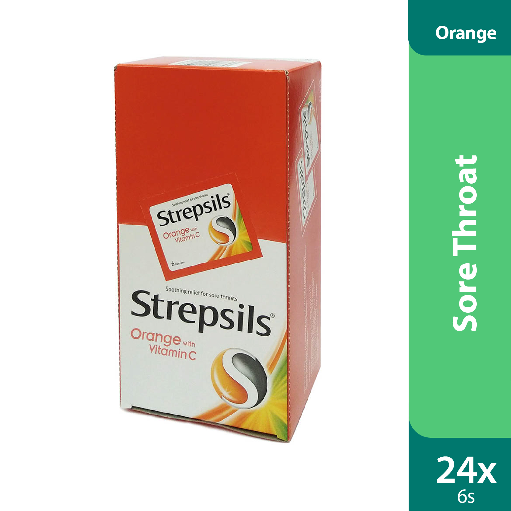 Strepsils Orange Vitamin C - 1 Box x 24 Packs x 6s