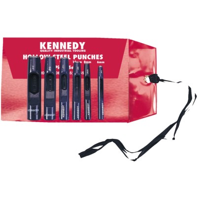 Kennedy 6-19mm HOLLOW PUNCH SET (6-PCE) FOR CORK, LEATHER, PLASTICS - KEN5181650K