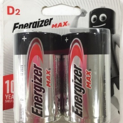 Energizer Battery D2,  Pack of 2 pc 1 Box = 6 Packs = 12 Pc