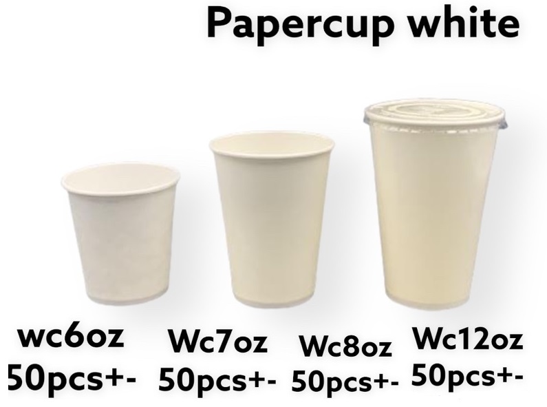 Disposable White Drink Paper Cup 50pcs+