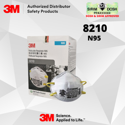 3M  Particulate Respirator 8210, N95, Dosh And Sirim Approved, Price per pc