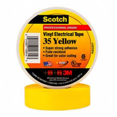 Tape, Electrical, Yellow, Scotch, 3M