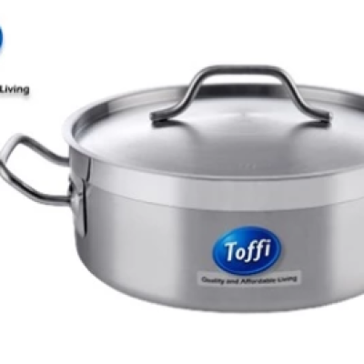 TOFFI 3 Layers Cassero Pot 2 Handle Stainless Steel + Lid (36CM 14.2L)