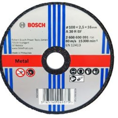 BOSH 4" CUTTING DISC (4" X 2.5 X 16MM)-MILD STEEL APPLICATION 50PCS BOX