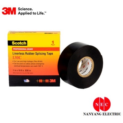 3M 130C Rubber Splicing Tape Scotch Linerless (3 4 X 30) (19MM X 9Meter)