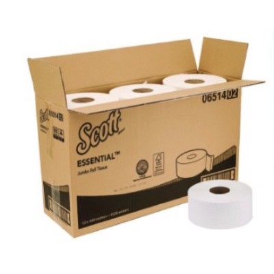 Scott Jumbo White Toilet Paper Rolls 2 Ply - Pack of 16 Rolls