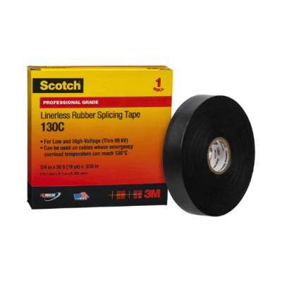 3M Scotch130C 3 4" Linerless Rubber Splicing Tape (BLK)