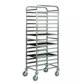 Cooling Rack Trolley 15 Tiers with 10 pcs Aluminum Trays (ECO)