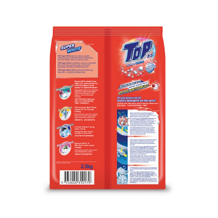 Top Detergent Powder Super White 2.3kg