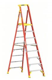 WERNER Podium Stepladder: 10 ft Overall Ht, Fiberglass, 300 lb Load Capacity - Max, 45 lb Wt