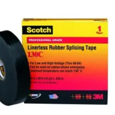 3M Scotch130C 3 4" Linerless Rubber Splicing Tape (BLK)