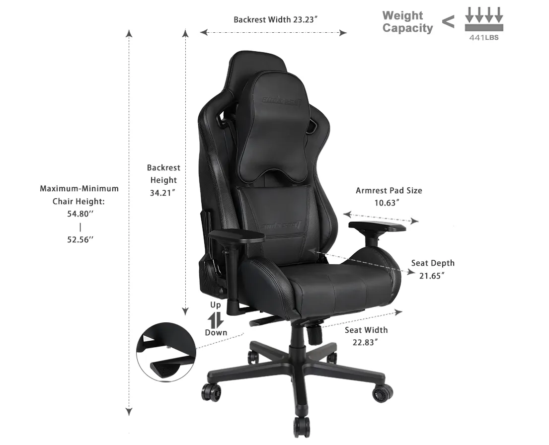 ANDA SEAT DARK KNIGHT (BLACK) GAMING CHAIR