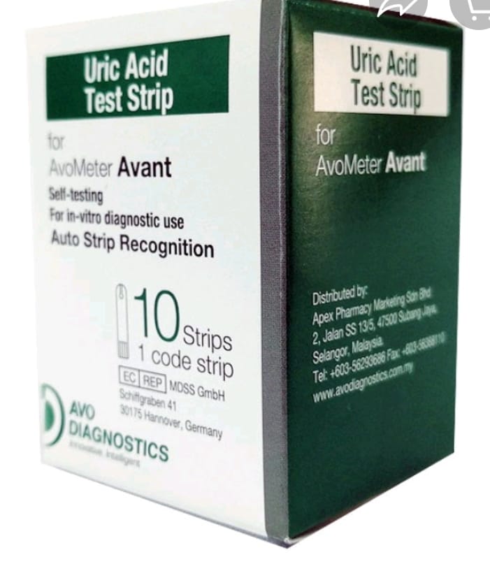 Avometer Avant Uric Acid strips - Per Box Of 10s