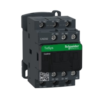 Schneider Electric Contactor, AC Control Circuit Type, Screw-Clamp Terminals - TeSys CAD Series - CAD32P7