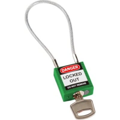 Brady 1 Lock 4.7mm Shackle Glass Fibre Reinforced Plastic Safety Padlocks 4in Green