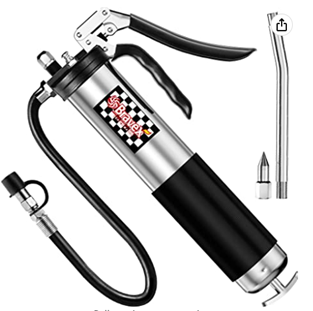 Bravex Heavy Duty Professional Pistol Grip Grease Gun 6000 PSI - 18 inch Flex Hose