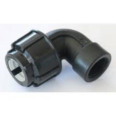 HDPE BEND ELBOW I THREAD 25MM x 3 4"