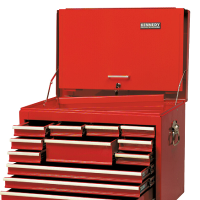 *KennedyPro Tool Chest, Classic - Extra Wide, Red, Steel, 12-Drawers, 490 x 690 x 445mm, 160kg Capacity - KEN5945280K