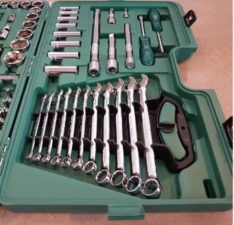 SATA 09014A: 122pc Mechanic Hand Tools Set, DR.1  /  4″ + 3  /  8″ + 1  /  2″ Socket Set (mm)