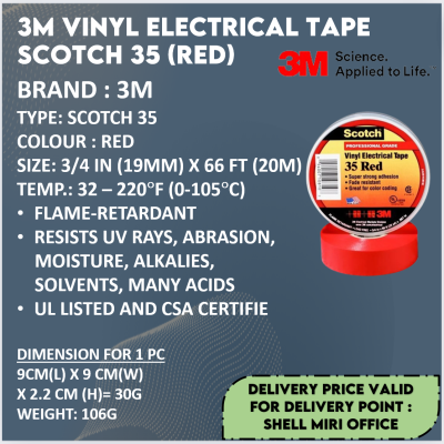 RED 3M VINYL ELECTRICAL TAPE