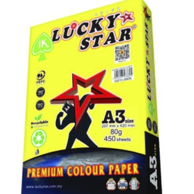 LUCKY STAR PAPER A3 80GSM L.YELLOW