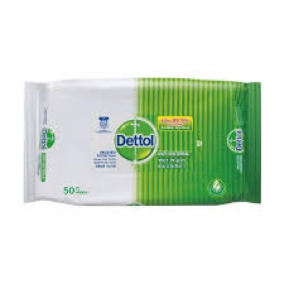 Dettol Anti-Bacterial Wet Wipes 50s Pkt, 24 pkt carton