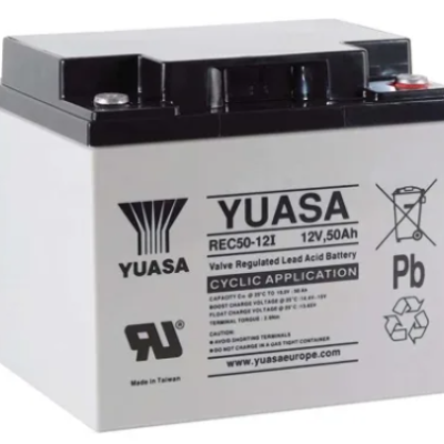 Yuasa 12V M5 Sealed Lead Acid Battery, 50Ah [P N: REC50-12]