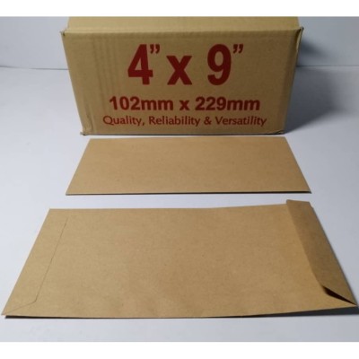 Envelopes : Size 4 X 9 Business Envelopes Pack of Envelopes (Brown) 50pcs packet