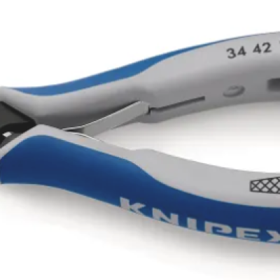 Knipex 34 42 Electronics Pliers, Round Nose Pliers, 135 mm Overall, Flat, Straight Tip, 22mm Jaw,  34 42 130