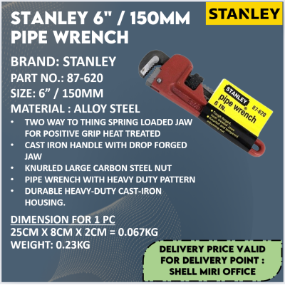 STANLEY 87-620 6" PIPE WRENCH