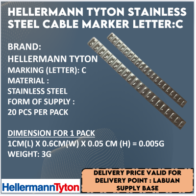 HELLERMANN STAINLESS STEEL MARKER LETTER: C