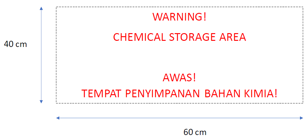 WARNING SIGN Size : L600mm X H400mm Material : UV sticker on aluminium composite board