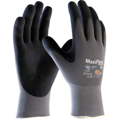 ATG GLOVE SOLUTIONS, 42-874, MAXIFLEX ULTIMATE, black nylon spandex gloves, 225 mm length, size 10 (XL), silicone-free, touchscreen compatible.