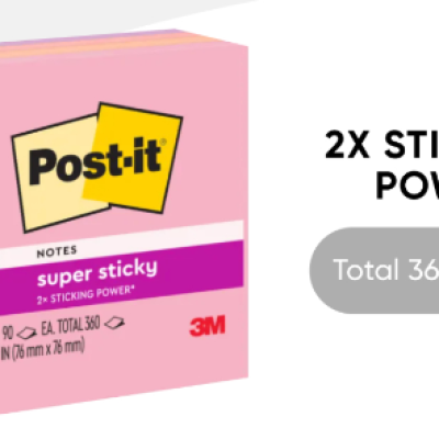 3M Post-it Super Sticky Notes Flamingo Coll. 3x3 [90s x 4 Pads]  SINGLE PACK