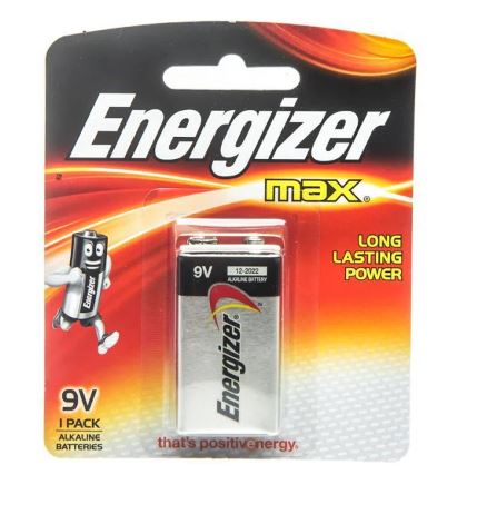 Battery : Energizer Alkaline Battery 9V - (12 pack  /  box)